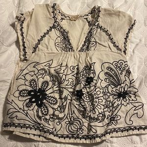 Anthropologie off white crop top